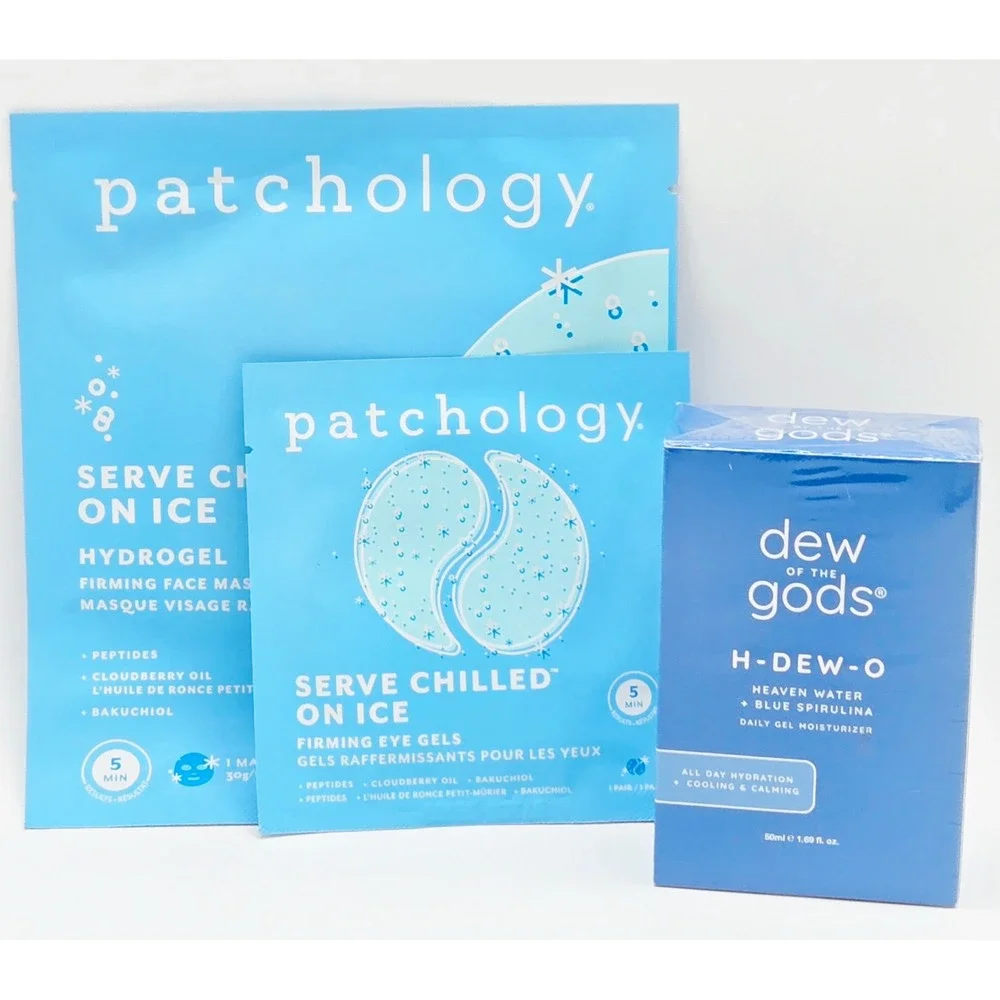 Dew of the Gods H-DEW-O & Patchology Masks 3pc Cooling Hydrating set